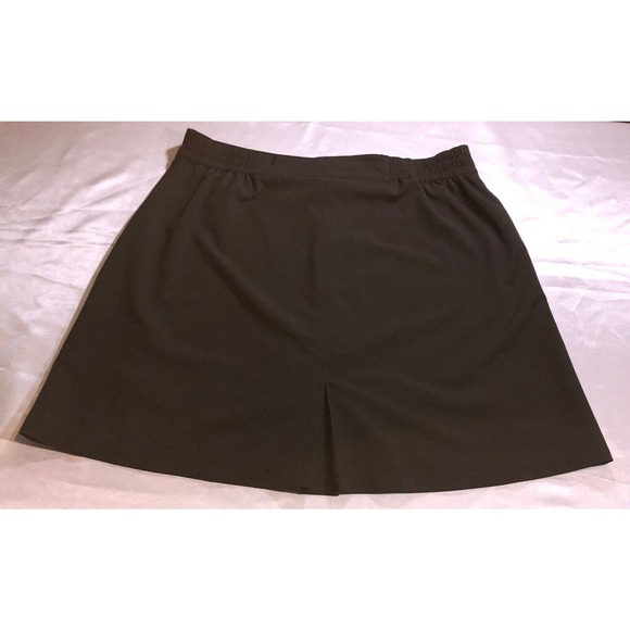 TravelSmith Skorts Black Flare Zipper Pockets Elastic Waist Womens Size L - Picture 2 of 11